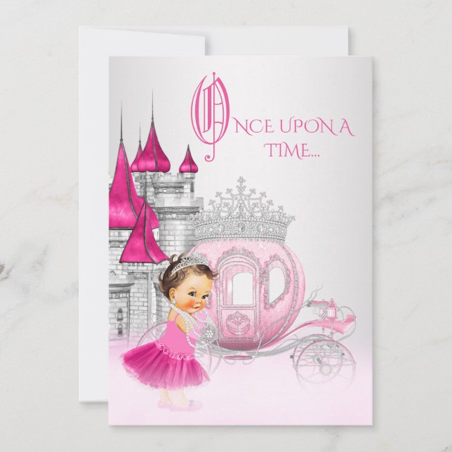 Cendrillon Il était une fois Invitation Anniversai (Devant)