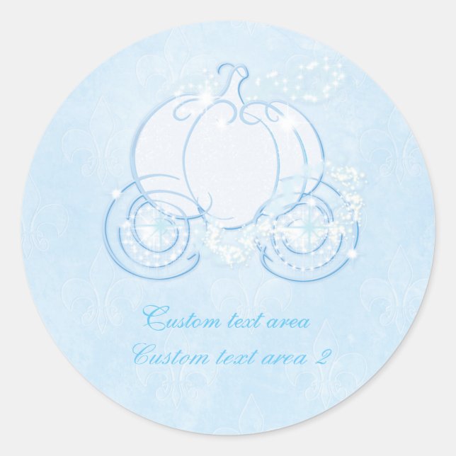 Cendrillon Princesse Blue Carriage Élégant Sticker (Devant)
