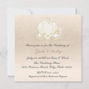 Cendrillon Princesse Carriage Faire-part de mariag