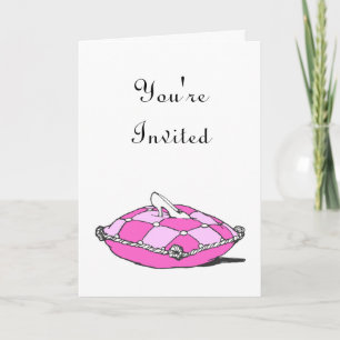 Cendrillon Slipper rose Coussin Invitation personn