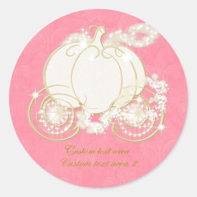 Cendrillon Sticker élégant pour transport rose et  (Devant)