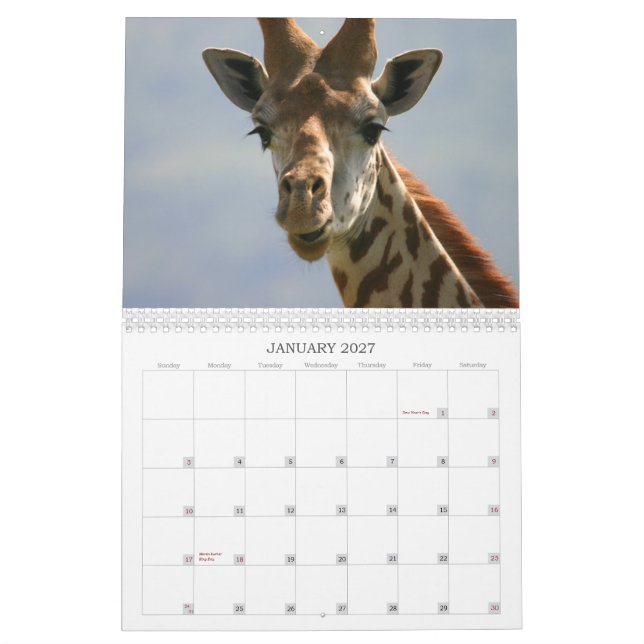 Central, calendrier animal africain est - (Jan 2027)