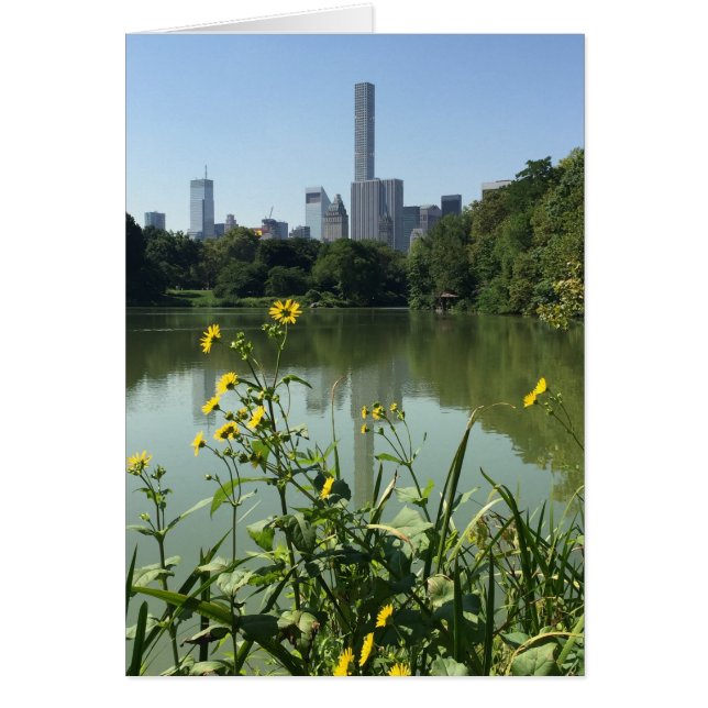 Central Park Lake Flowers Skyscraper New York NYC (Devant)