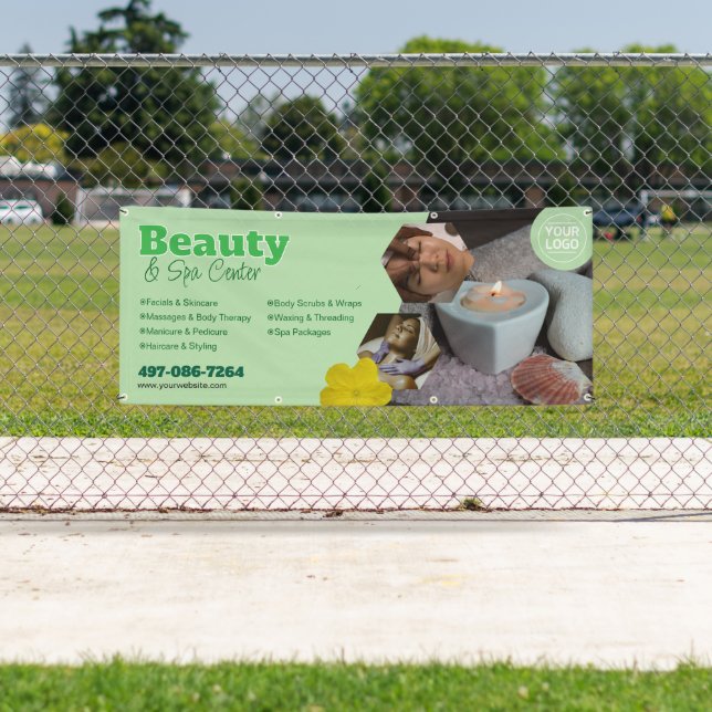 Centre de Spa Beauté Bannière personnalisable (En situation)
