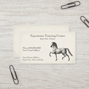 Centre équestre Carte de visite des tables d'équit