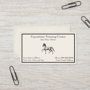 Centre équestre Carte de visite des tables d'équit