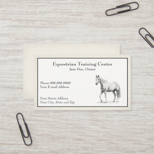 Centre équestre Carte de visite des tables d'équit