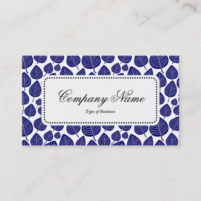 Centre Étiquette v5 - Motif feuille 02 - Deep Navy (Devant)