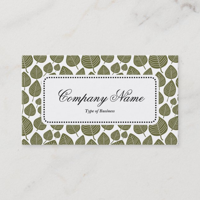 Centre Étiquette v5 - Motif feuille 02 - Olive pro (Devant)
