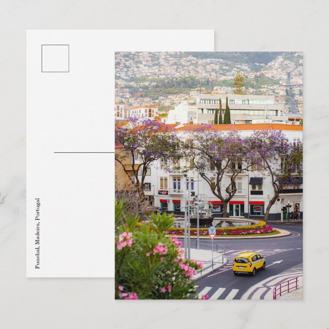 Centre-ville de Funchal, carte postale de Madère (Devant / Derrière)