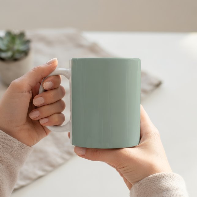 Ceramic Light Green Pastel Solid Color Mug (Créateur téléchargé)