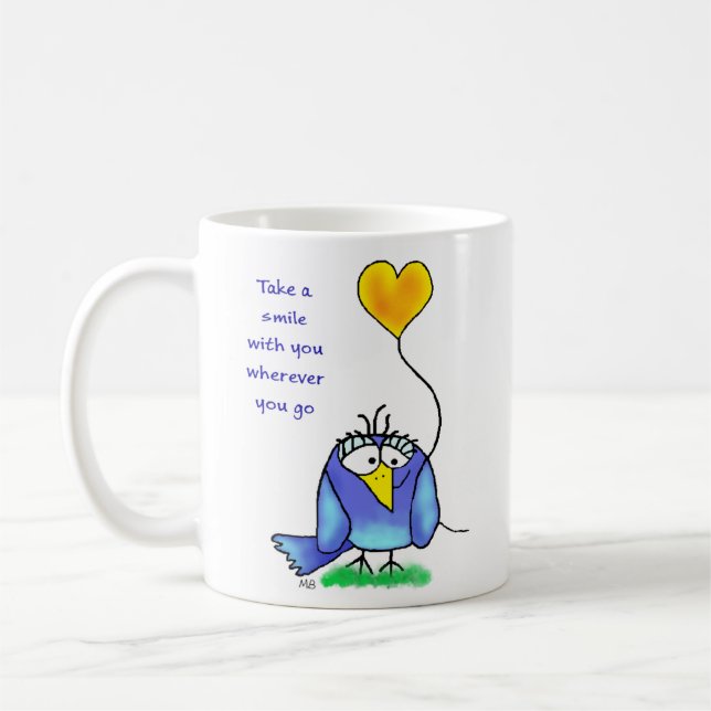 Ceramic Mug - Whimsical Bird with Saying (Gauche)