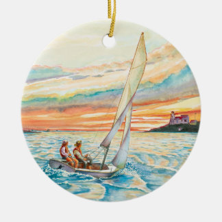 Céramique à voile ornement de Noël
