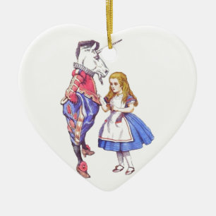 Céramique Alice en ornement de coeur du pays des merveilles
