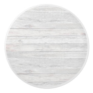 Céramique Bouton de porte en bois blanc cassé
