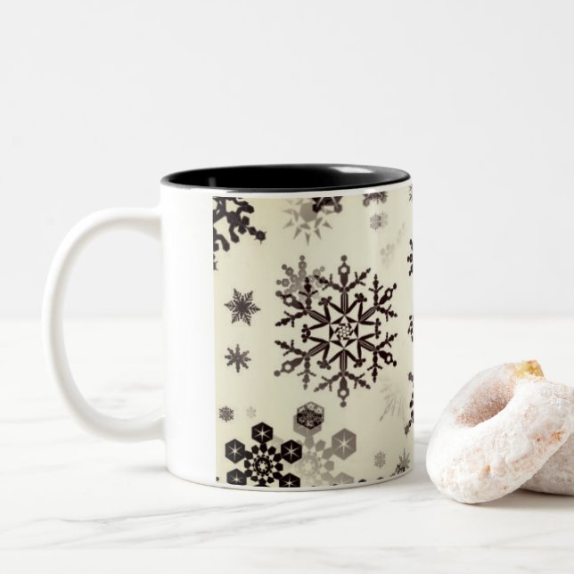 Céramique Café Mug Smokey Snowflakes (Avec donut)