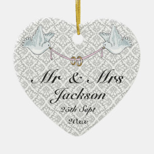 Céramique Coeur Ornement - Bonne chance Mariage Ch