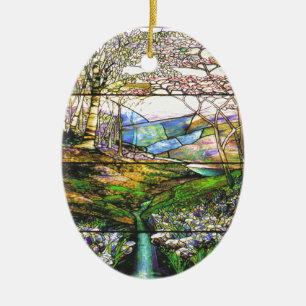 Céramique Ornement de nature en verre souillé de Tiffany
