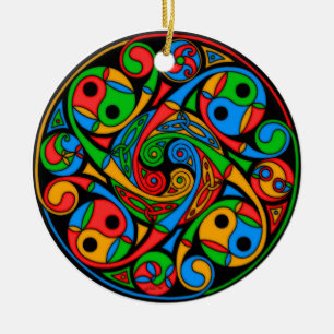 Céramique Ornement de spirale en verre souillé de Celtic