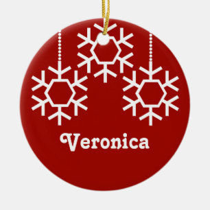 Céramique Ornement en baisse de Noël de flocons de neige,