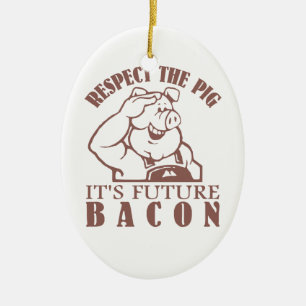 Céramique ORNEMENT personnalisé en couleur PIG TO BACON
