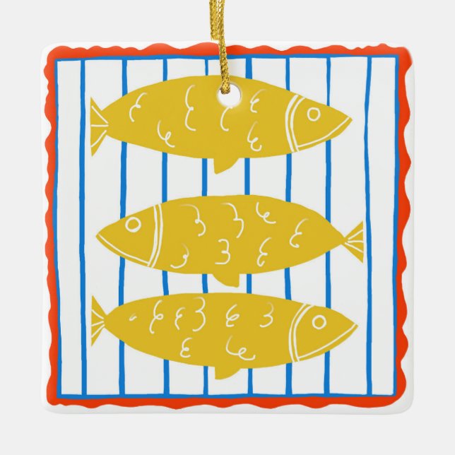 Céramique Ornement Poisson en Conserve (Devant)
