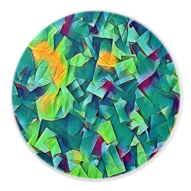 Céramique Porte En Mosaïque Vert Ou Bouton De Lit (Devant)