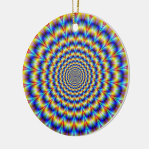 Céramique Pulse psychédélique en ornement bleu et jaune
