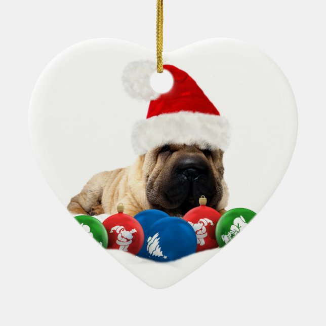 Céramique Shar Pei en ornement de coeur de casquette de Père (Dos)