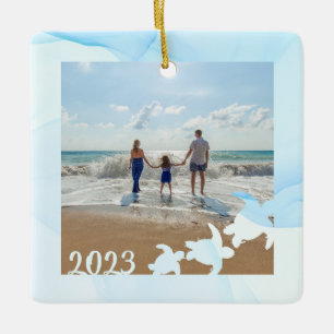 Céramique Tortues de mer Vacation Plage Photo Ornement en c