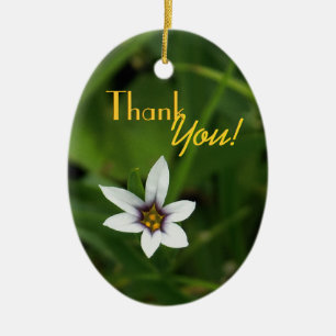 Céramique Un seul Fleur sauvage "Merci !" Ornement en cérami