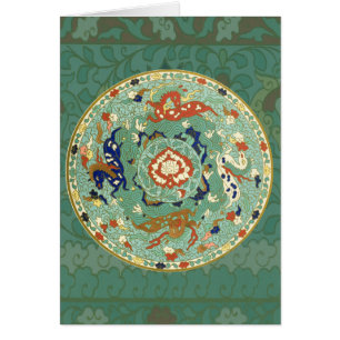 Cercle chinois antique bleu vert