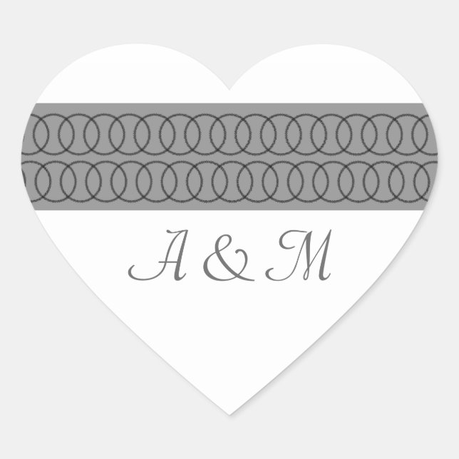 Cercle d'amour Monogramme Stickers Coeur (Devant)