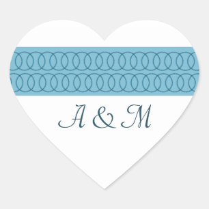 Cercle d'amour Monogramme Stickers Coeur