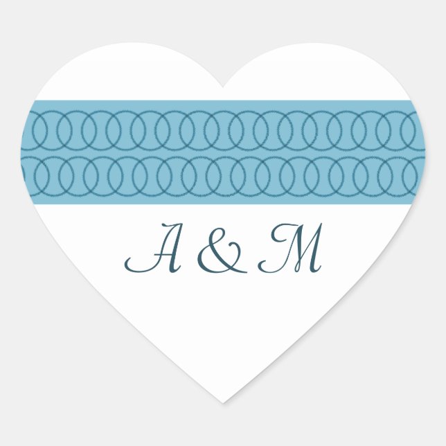 Cercle d'amour Monogramme Stickers Coeur (Devant)