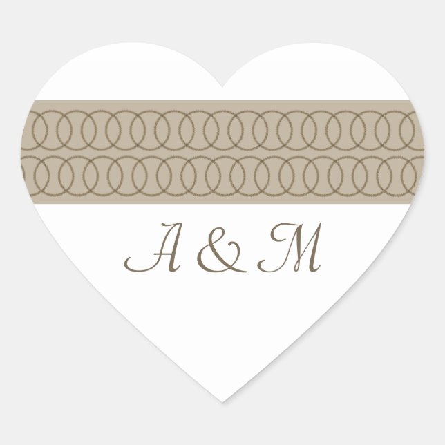 Cercle d'amour Monogramme Stickers Coeur (Devant)
