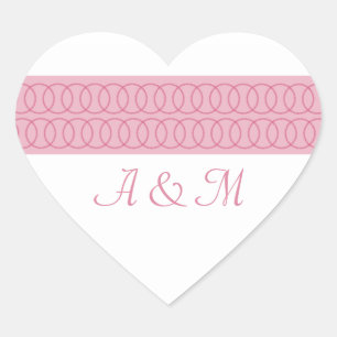 Cercle d'amour Monogramme Stickers Coeur