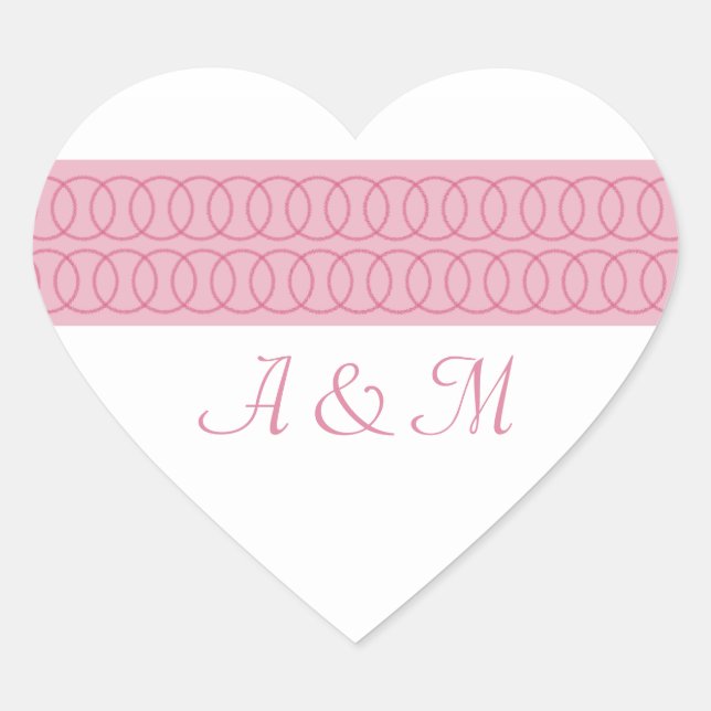 Cercle d'amour Monogramme Stickers Coeur (Devant)