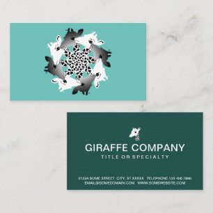 cercle de cartes de visite de girafes