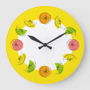 Cercle de Citrus Horloge jaune rond