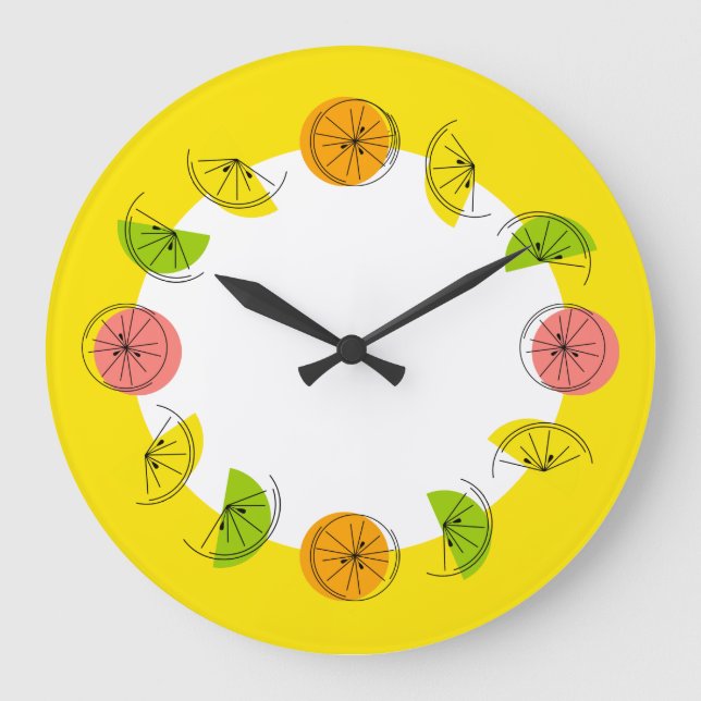 Cercle de Citrus Horloge jaune rond (Recto)