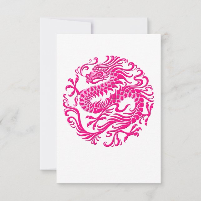 Cercle de dragon chinois rose traditionnel (Devant)