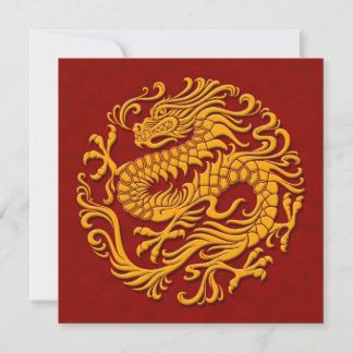 Cercle de dragon chinois traditionnel jaune et rou