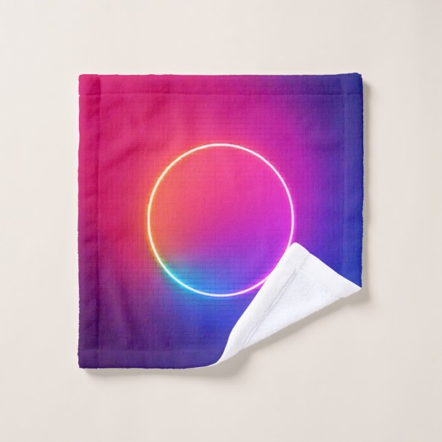 Cercle de néon lumineux - Art abstrait (Gant de toilette)