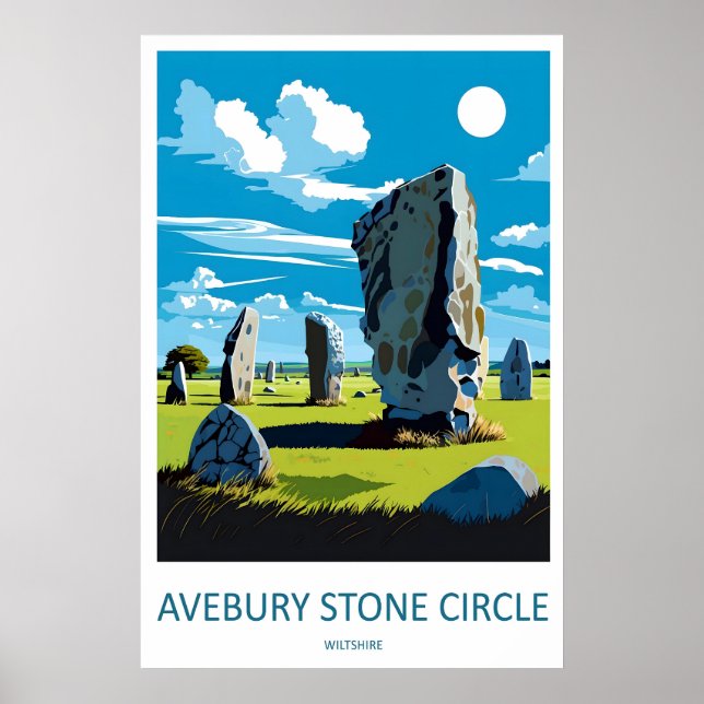 Cercle de pierres d'Avebury Affiche de voyage vint (Devant)