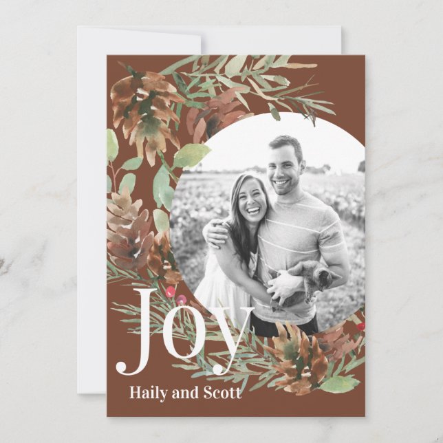 Cercle de verdure de Noël Photo Joy (Devant)