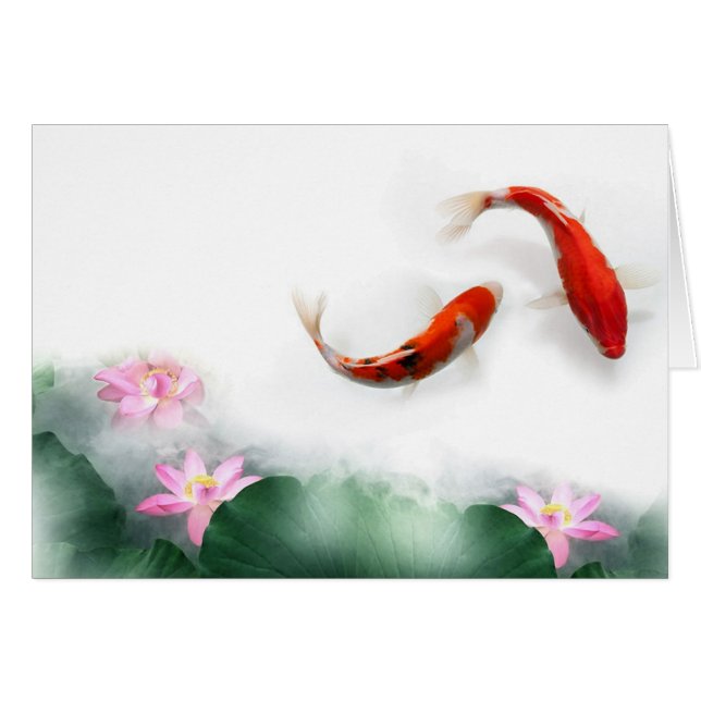 Cercle de vie Oriental Zen Feng Shui Koi & Lotus (Devant Horizontal)
