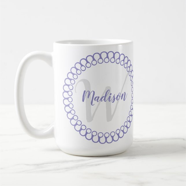 Cercle décoratif pourpre Personnaliser la Mug de m (Gauche)