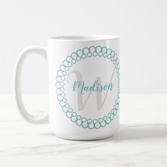 Cercle décoratif turquoise Personnaliser la Mug Mo (Gauche)