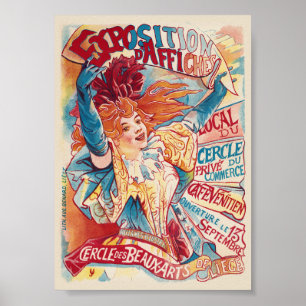 Cercle des Beaux-Arts de Liège Affiche Vintage 189